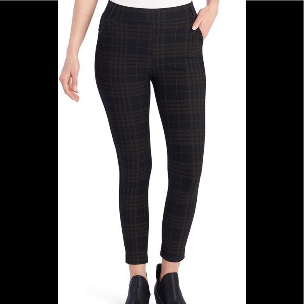 NWT Coco & Carmen Black Plaid Leggings sz XXL